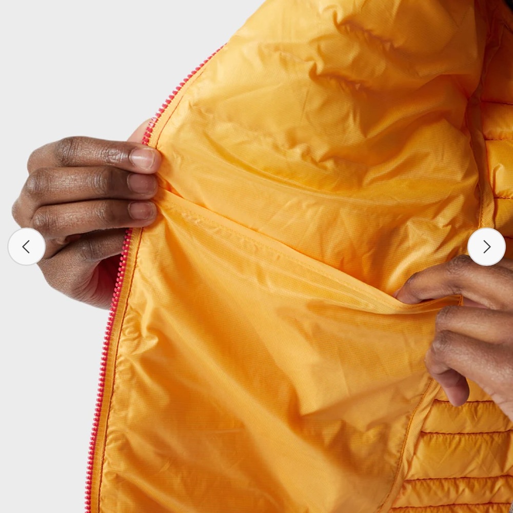 Stio Women's Pink Hooded Down Jacket with Yellow Trim - Picture 7 of 11